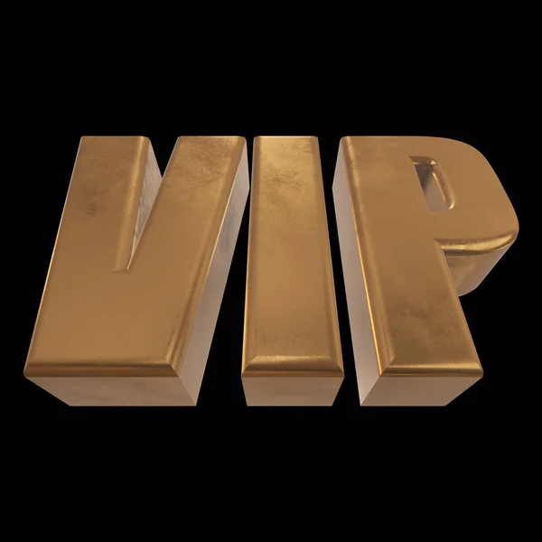 在黑色背景上的金色字 Vip — 图库照片