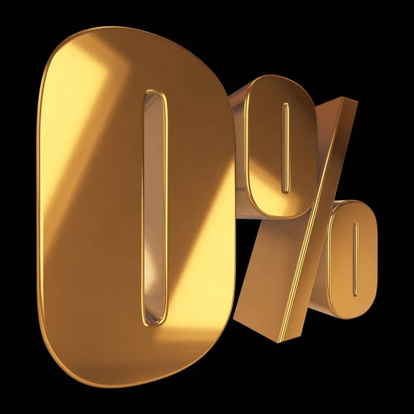 Null percent on black background — Stock Photo, Image