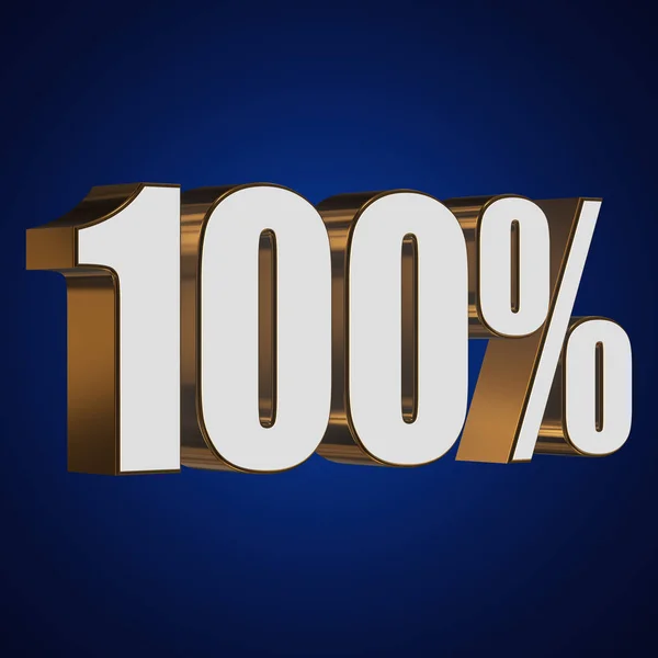 100 por ciento sobre fondo azul — Foto de Stock