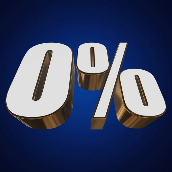 0% sobre fundo azul — Fotografia de Stock