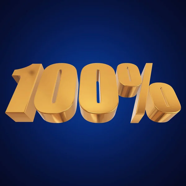 100% sobre fundo azul — Fotografia de Stock