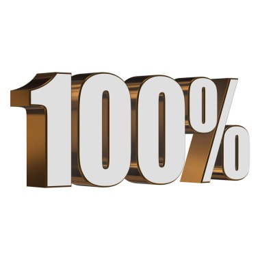 Beyaz arka plan üzerinde yüzde 100