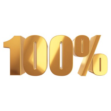 Beyaz arka plan üzerinde yüzde 100