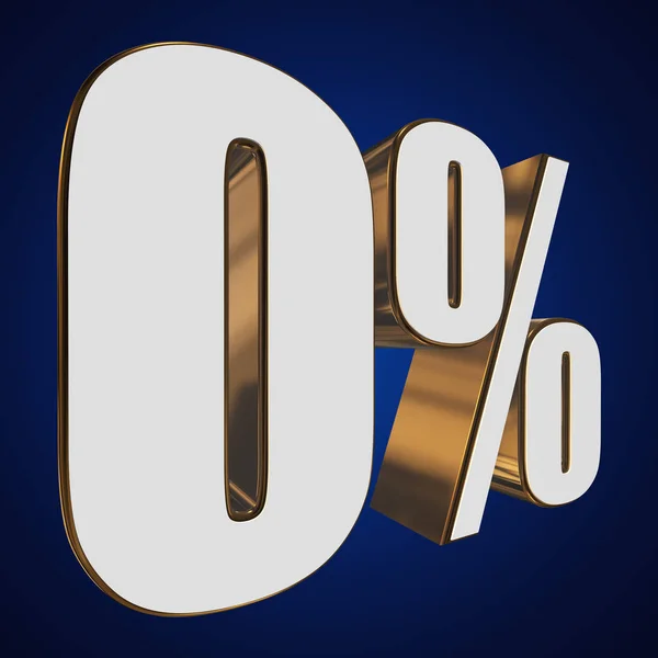 0 procent op blauwe achtergrond — Stockfoto