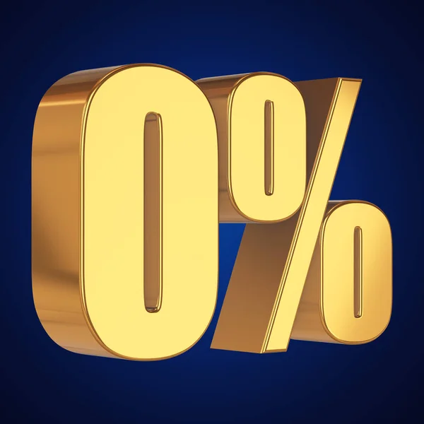 Null por cento no fundo azul — Fotografia de Stock