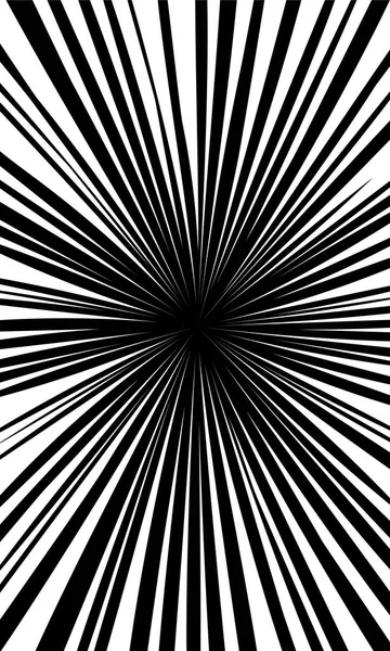 Comic book black and white radial lines background. — Stock Vector