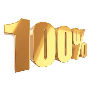 Beyaz arka plan üzerinde yüzde 100