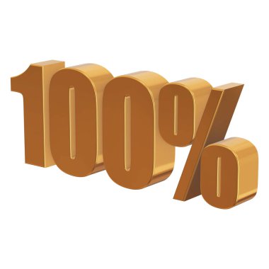 Beyaz arka plan üzerinde yüzde 100