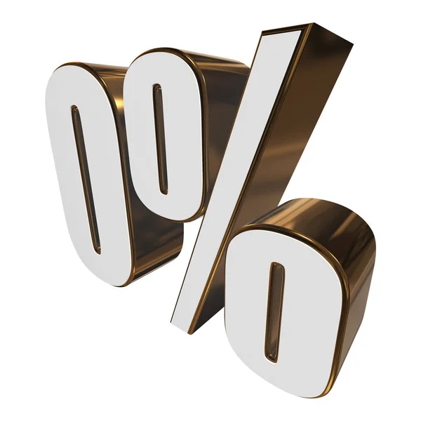 0 percent on white background — Stock Photo, Image