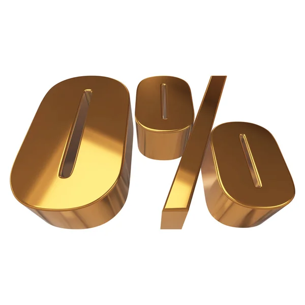 Percentagem nula no fundo branco — Fotografia de Stock