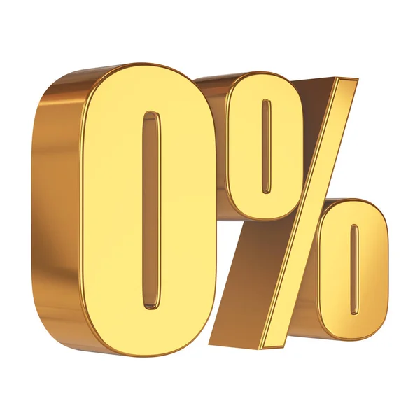 Percentagem nula no fundo branco — Fotografia de Stock