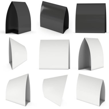 Boş kağıt katlanmış kart. 3D render.