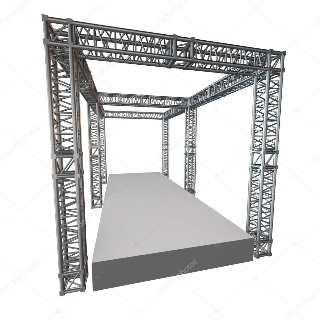 Steel truss girder rooftop construction