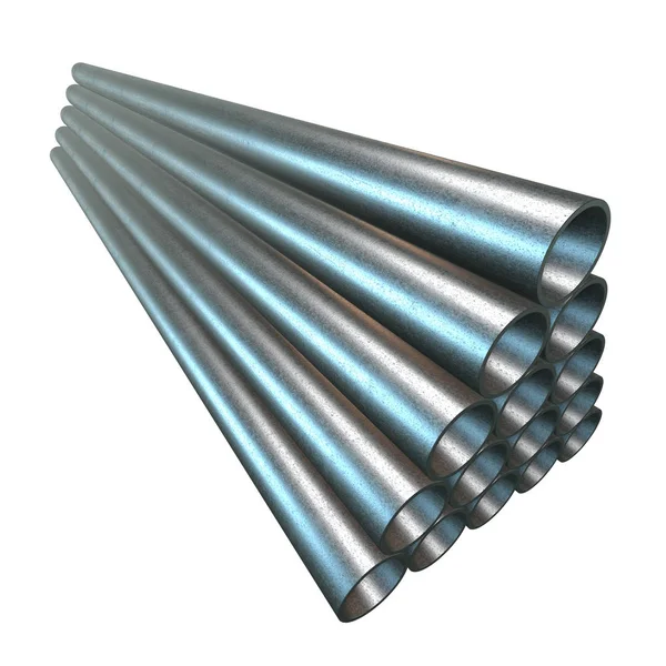 Stack of steel pipes. — Stock Photo, Image