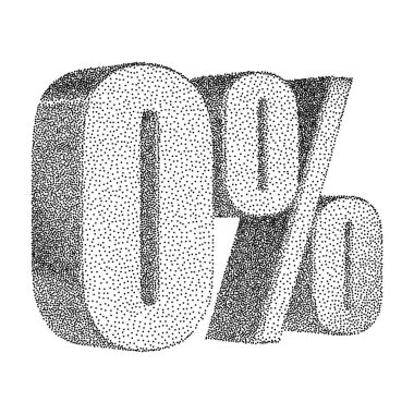 Beyaz arka plan üzerinde yüzde 0