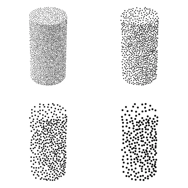 Icona del cilindro vettoriale a mezzitoni Dotwork — Vettoriale Stock