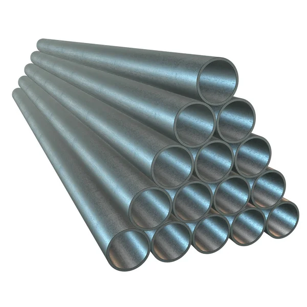 Stack of steel pipes. — Stock Photo, Image