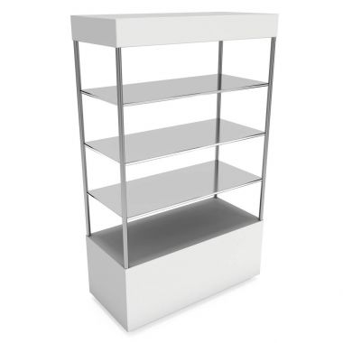 Boş vitrin sergi için. 3D render.