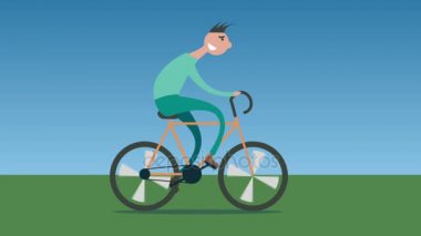 Çizgi film adam yol bisikleti Bisiklete binme