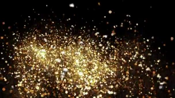 Abstracto bokeh partículas de oro — Vídeos de Stock