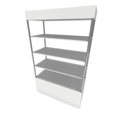 Boş vitrin sergi için. 3D render.