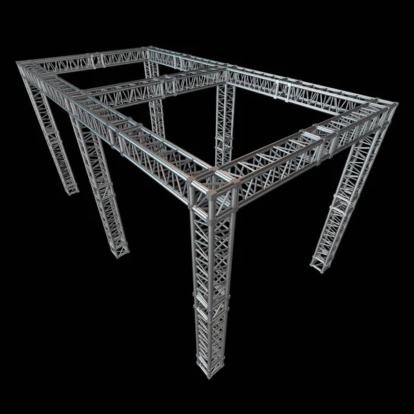 Steel truss girder rooftop construction — Stock Photo, Image