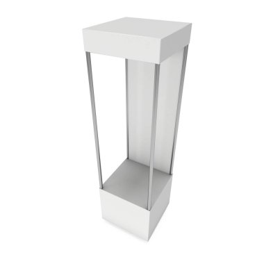 Boş vitrin sergi için. 3D render.