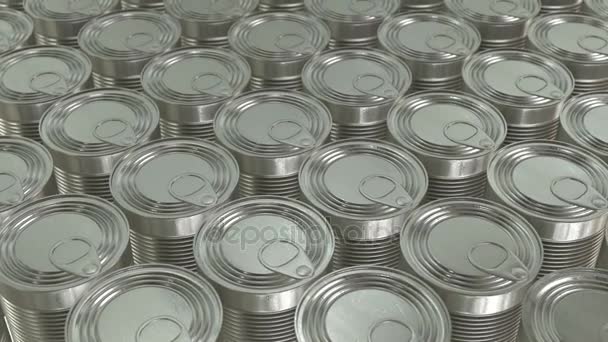 Canned food 3D render — Stock Video