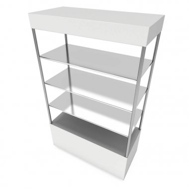 Boş vitrin sergi için. 3D render.