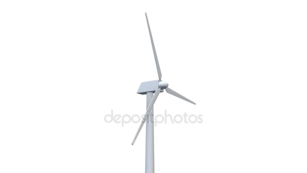 Naadloze looping animatie van wind turbine spinnen — Stockvideo