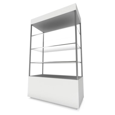 Boş vitrin sergi için. 3D render.