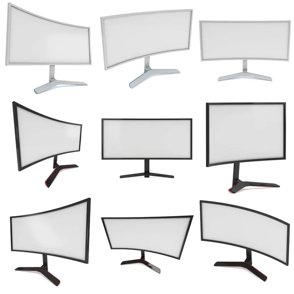 Pantalla LCD de televisión blanca — Foto de Stock