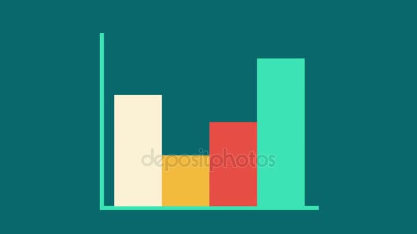 Bar graph with axis. Animation. — Stock Video
