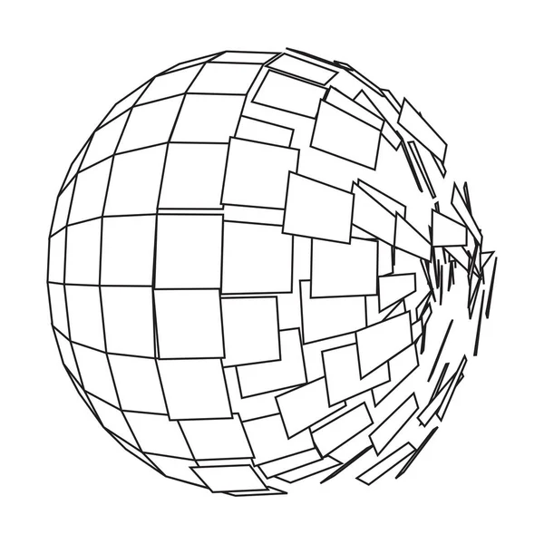 Abstraktní drátěný koule — Stockový vektor