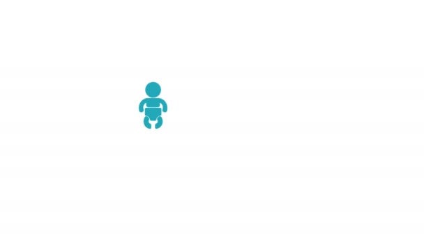 Sociální média baby infografika — Stock video