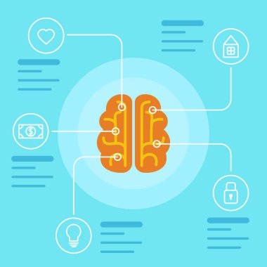 Beyin Infographic kavramı.