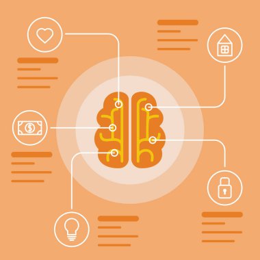 Beyin Infographic kavramı.