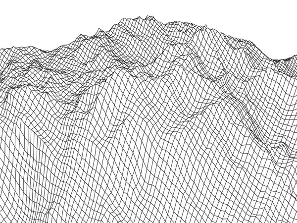 Wireframe landschap-achtergrond. — Stockvector