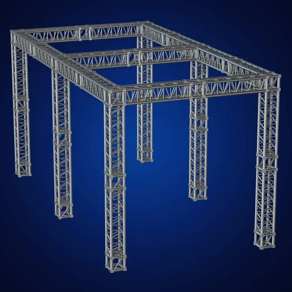 Steel truss girder rooftop construction