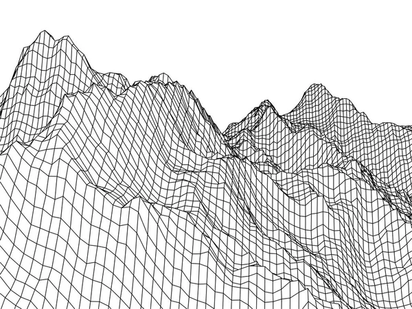 Wireframe landschap-achtergrond. — Stockvector