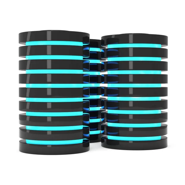 Футуристический сервер, жесткий диск и база данных или батарейный элемент . — стоковое фото