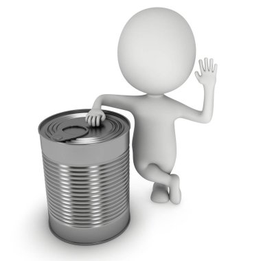 Adam stand konserve 3d render yakınındaki