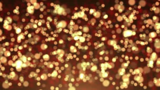 Абстрактные золотые частицы боке — стоковое видео