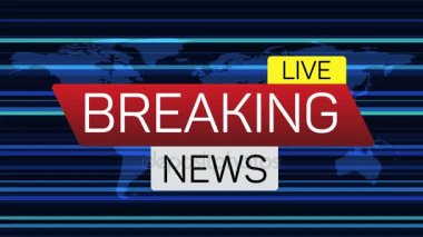 Breaking News Live Banner On Worldmap Stock Video Breaking News Live Banner On Worldmap Stock Video