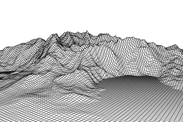 Wireframe landschap-achtergrond. — Stockvector