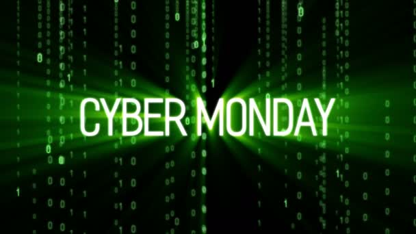 Cyber lunes venta movimiento fondo — Vídeo de stock
