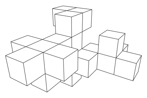 Elemento Mesh Cubes . — Vettoriale Stock