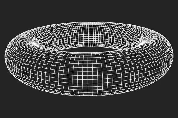 추상 와이어 프레임 원환 — 스톡 벡터