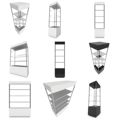 Boş vitrin sergi için. 3D render.