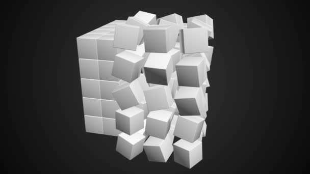 Bloc de cubes. Assemblage du concept Big Data . — Video